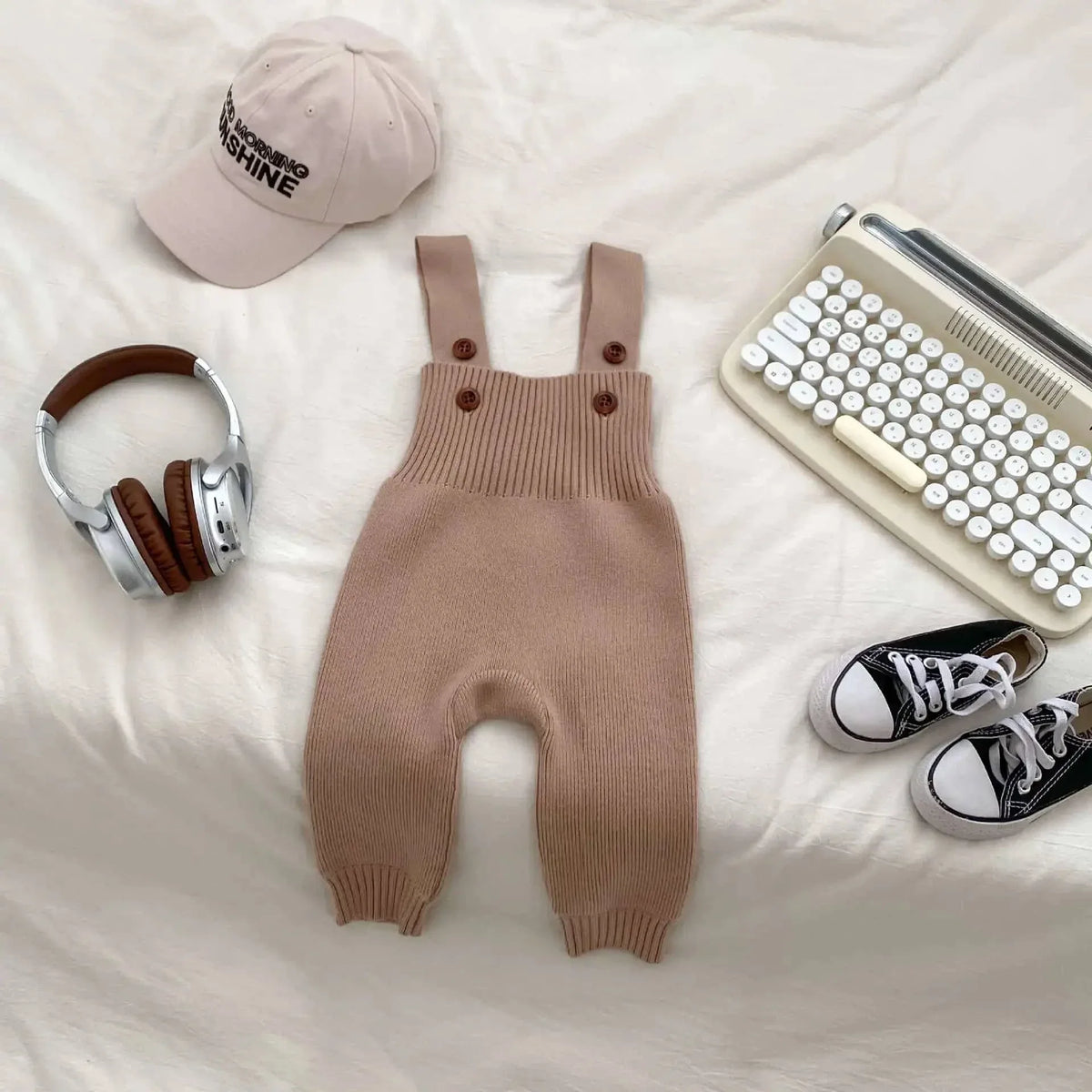 Cozy Knit Overalls for Babies - Red Knit Baby Overalls - The Palm Beach Baby