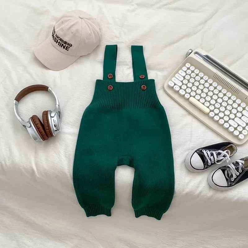 Cozy Knit Overalls for Babies - Red Knit Baby Overalls - The Palm Beach Baby