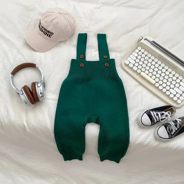 Cozy Knit Overalls for Babies - Red Knit Baby Overalls - The Palm Beach Baby