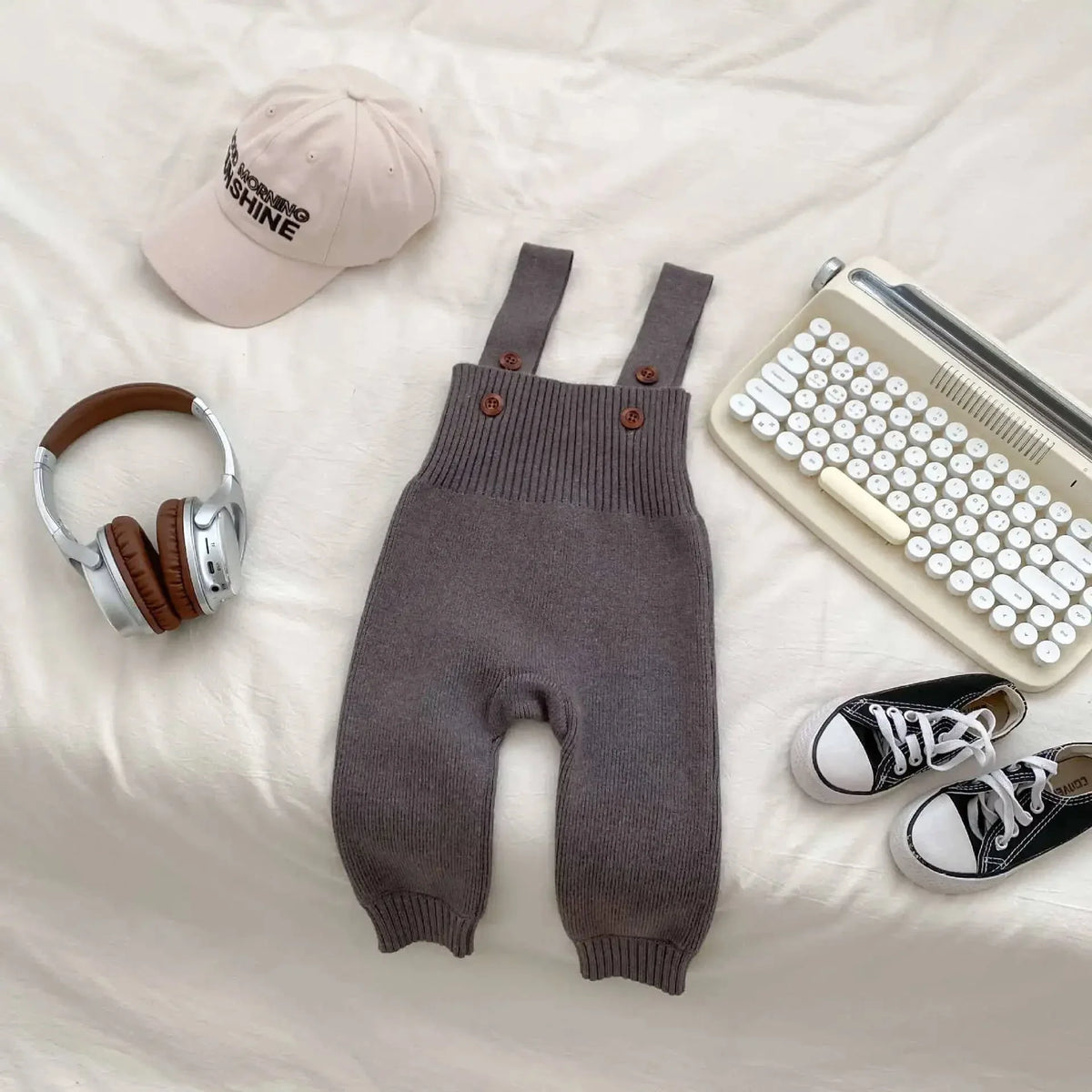 Cozy Knit Overalls for Babies - Red Knit Baby Overalls - The Palm Beach Baby