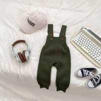 Cozy Knit Overalls for Babies - Red Knit Baby Overalls - The Palm Beach Baby