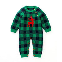 Cute Baby Knit Romper with Deer Print & Matching Hat - The Palm Beach Baby