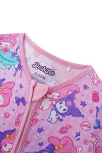 PoshTOT Sanrio Kuromi Bamboo Baby Convertible Zippy Romper - The Palm Beach Baby