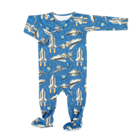 Deep In Orbit Zipper Footie