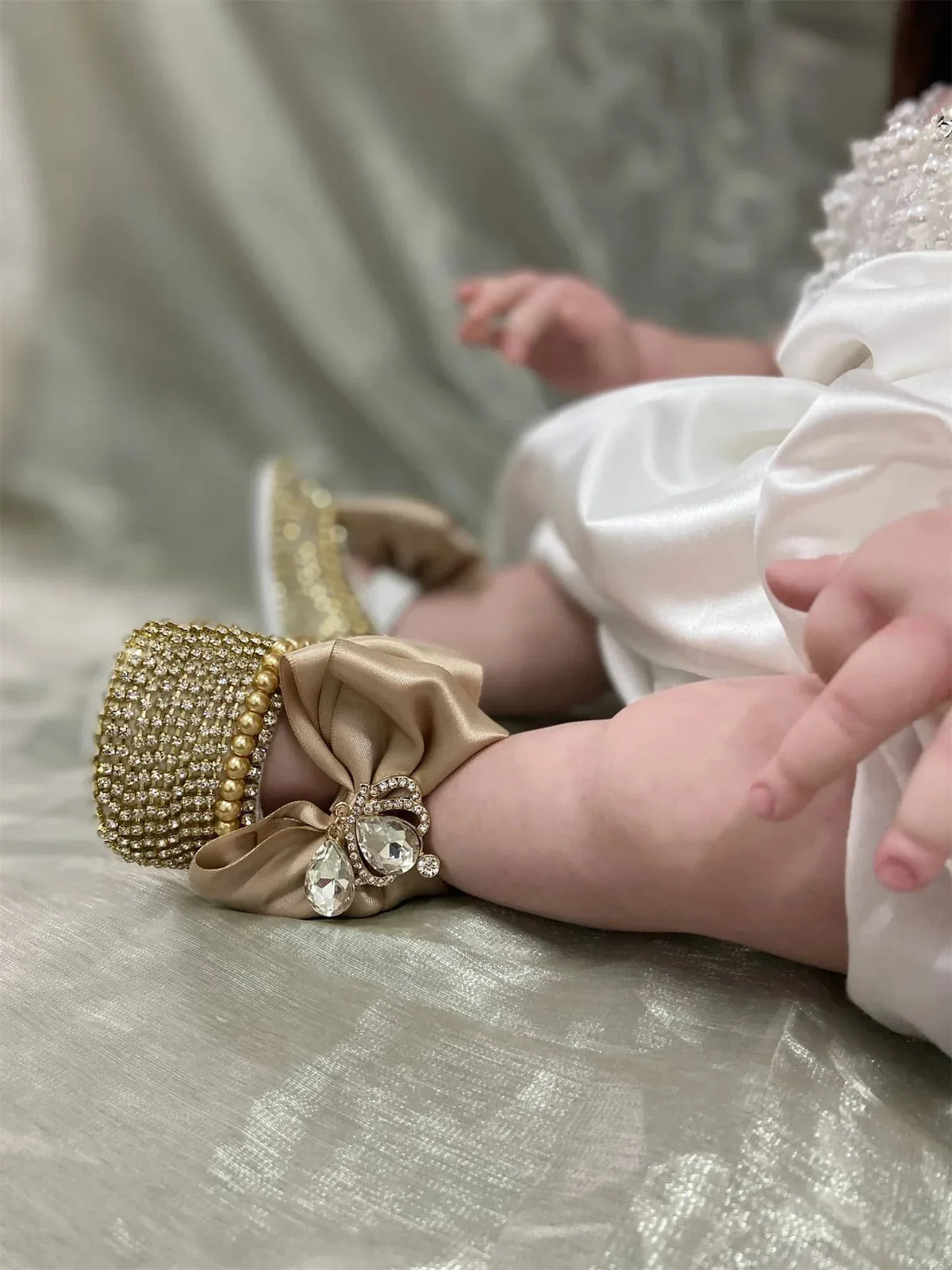 Baby Crystal Formal Shoes and Bow Set with Pink Bows - The Palm Beach Baby