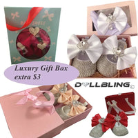 Baby Crystal Formal Shoes and Bow Set with Pink Bows - The Palm Beach Baby