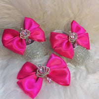 Baby Crystal Formal Shoes and Bow Set with Pink Bows - The Palm Beach Baby