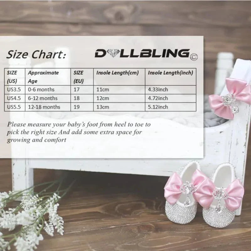 Baby Crystal Formal Shoes and Bow Set with Pink Bows - The Palm Beach Baby
