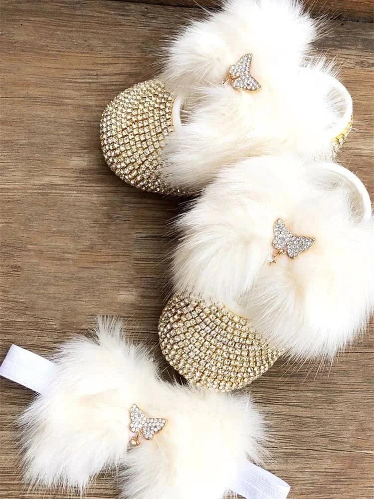 Baby Crystal Formal Shoes and Bow Set with Pink Bows - The Palm Beach Baby