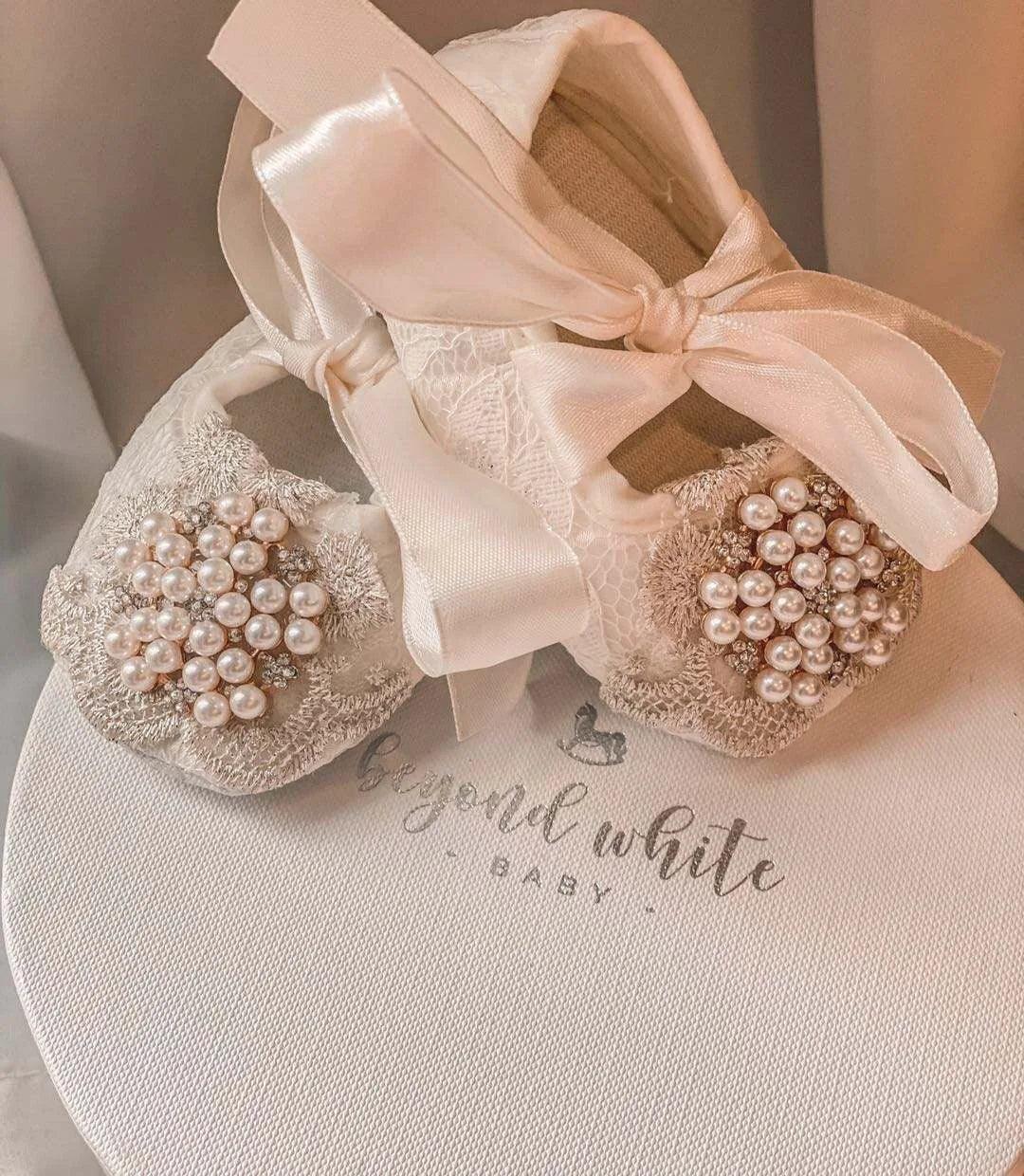 'Charlotte Elise' Lace Baby Girl Shoes for Special Occasions - The Palm Beach Baby