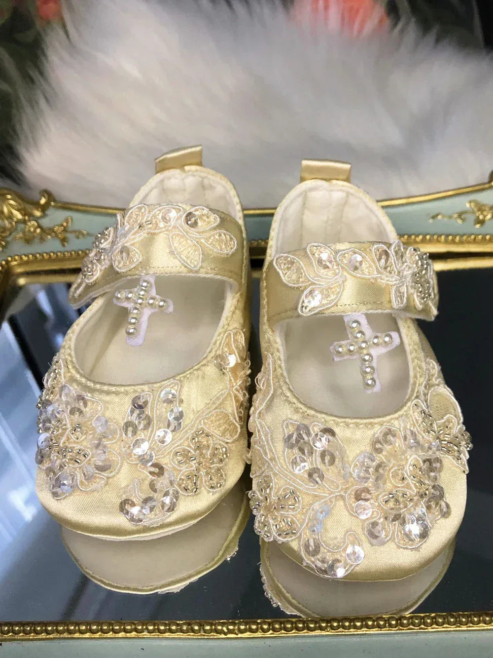 'Charlotte Elise' Lace Baby Girl Shoes for Special Occasions - The Palm Beach Baby
