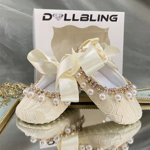 'Charlotte Elise' Lace Baby Girl Shoes for Special Occasions - The Palm Beach Baby