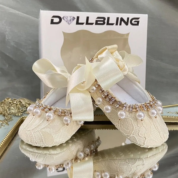 'Charlotte Elise' Lace Baby Girl Shoes for Special Occasions - The Palm Beach Baby
