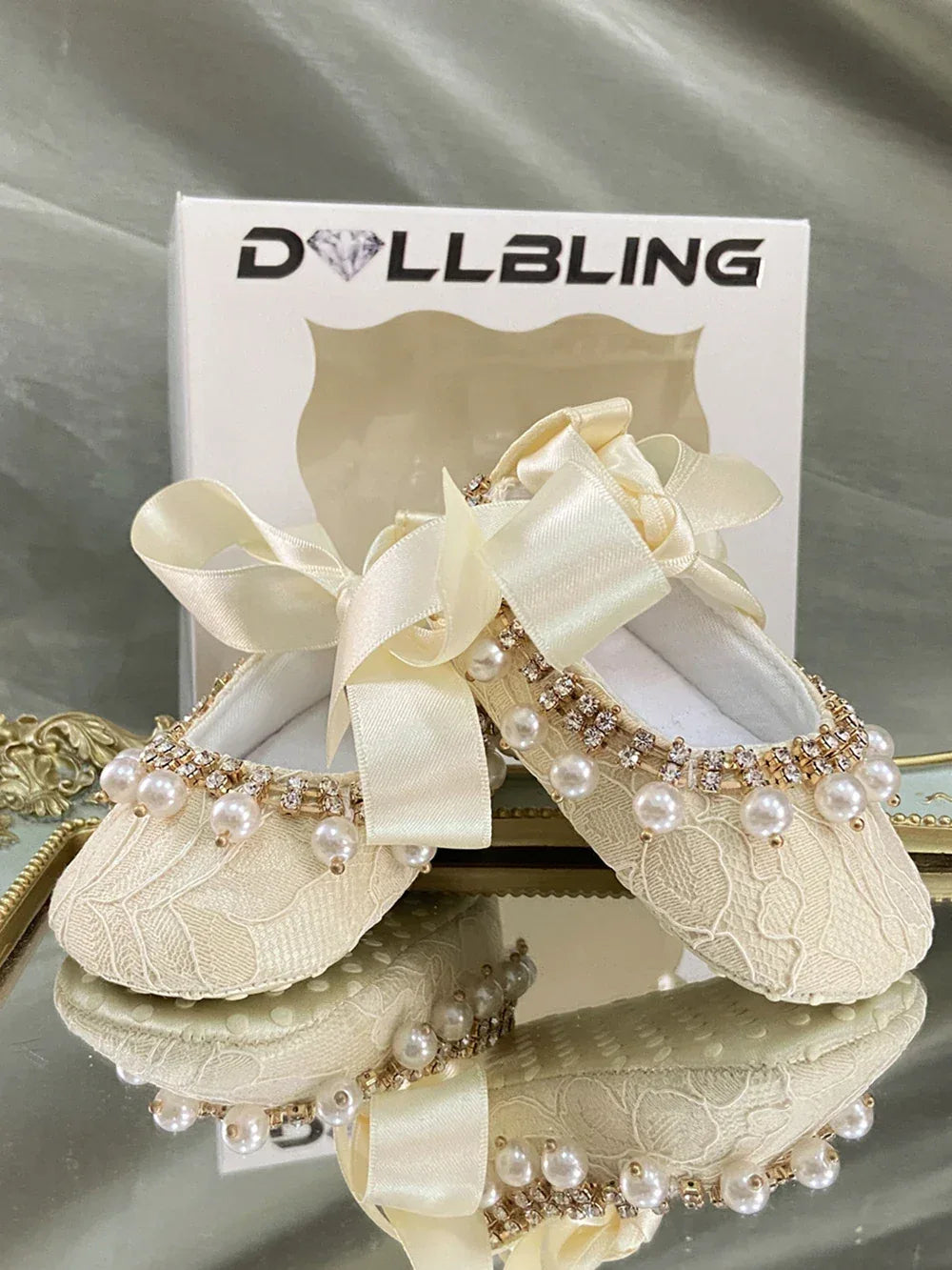 'Charlotte Elise' Lace Baby Girl Shoes for Special Occasions - The Palm Beach Baby
