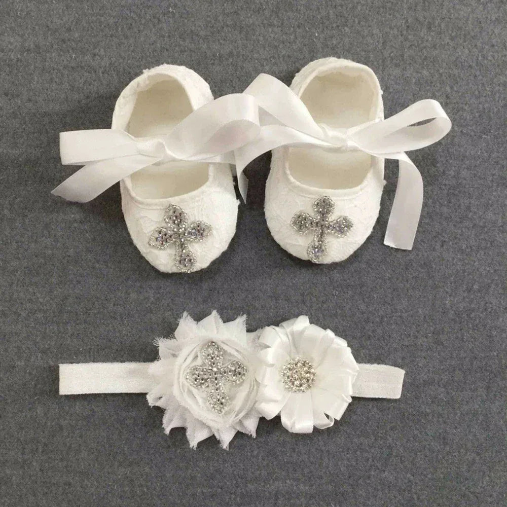 'Charlotte Elise' Lace Baby Girl Shoes for Special Occasions - The Palm Beach Baby