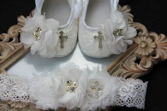 'Charlotte Elise' Lace Baby Girl Shoes for Special Occasions - The Palm Beach Baby