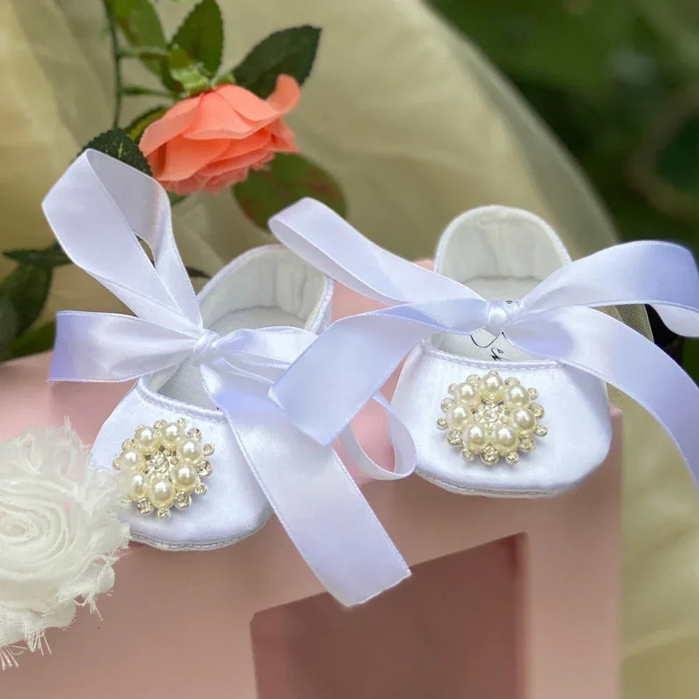 'Charlotte Elise' Lace Baby Girl Shoes for Special Occasions - The Palm Beach Baby