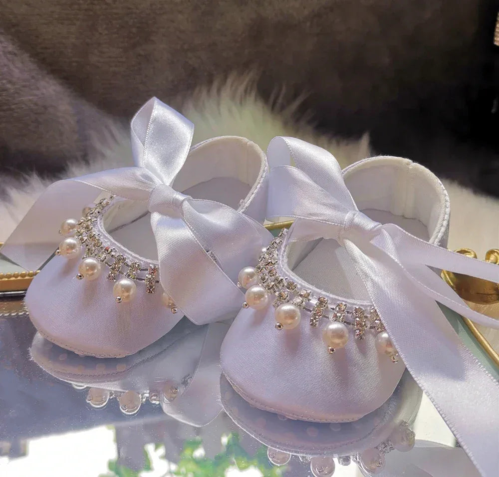 'Charlotte Elise' Lace Baby Girl Shoes for Special Occasions - The Palm Beach Baby