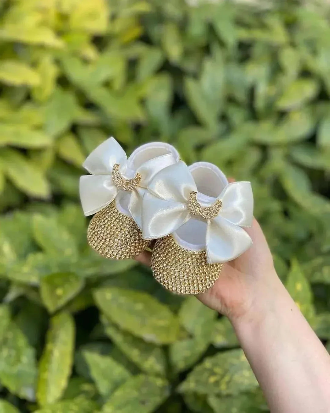 Rhinestone Baby Girl Formal Shoes Set with Satin Bows - The Palm Beach Baby