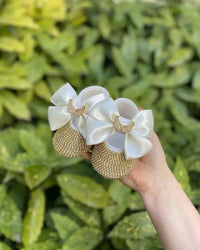 Rhinestone Baby Girl Formal Shoes Set with Satin Bows - The Palm Beach Baby