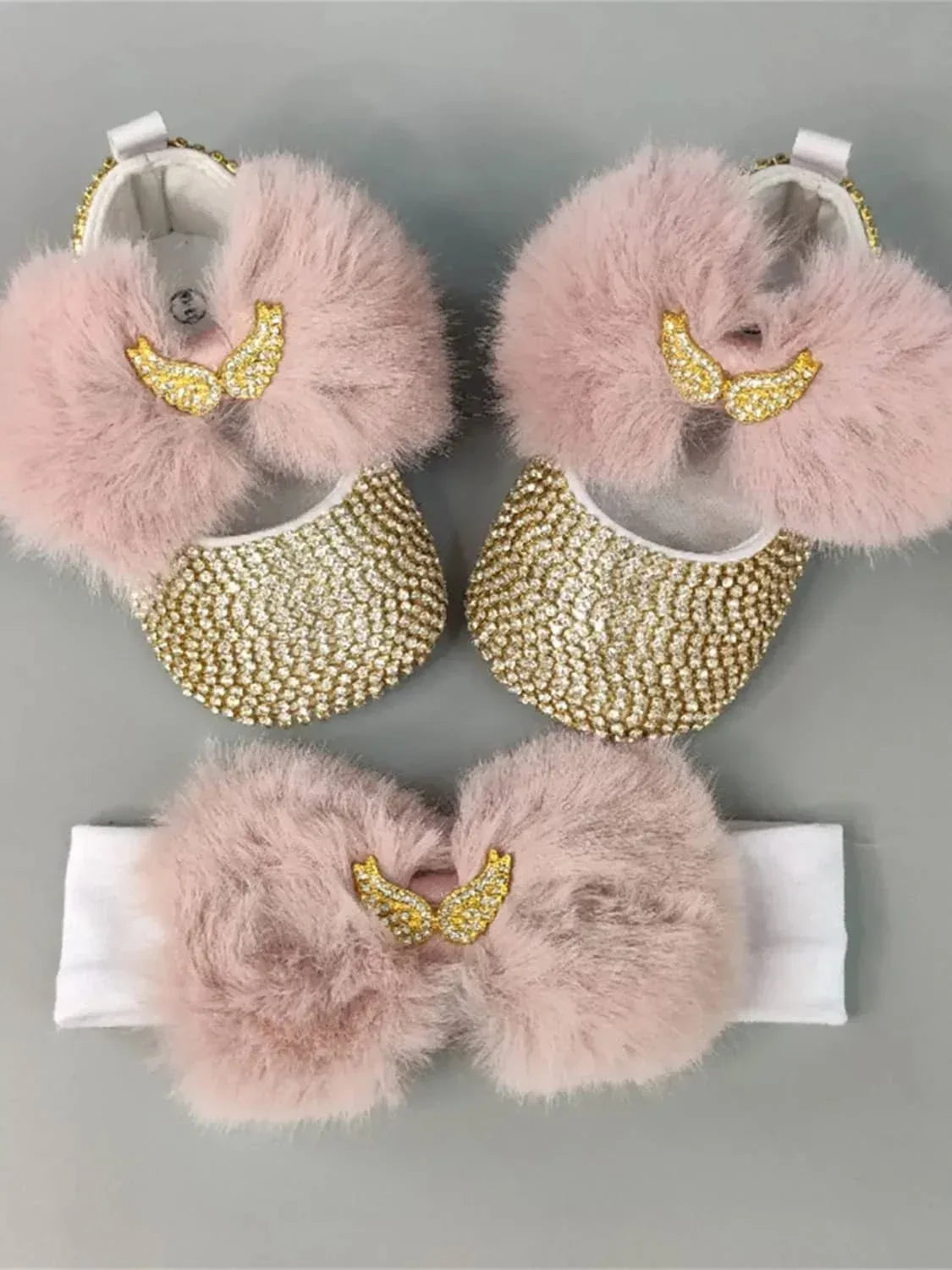 Rhinestone Baby Girl Formal Shoes Set with Satin Bows - The Palm Beach Baby