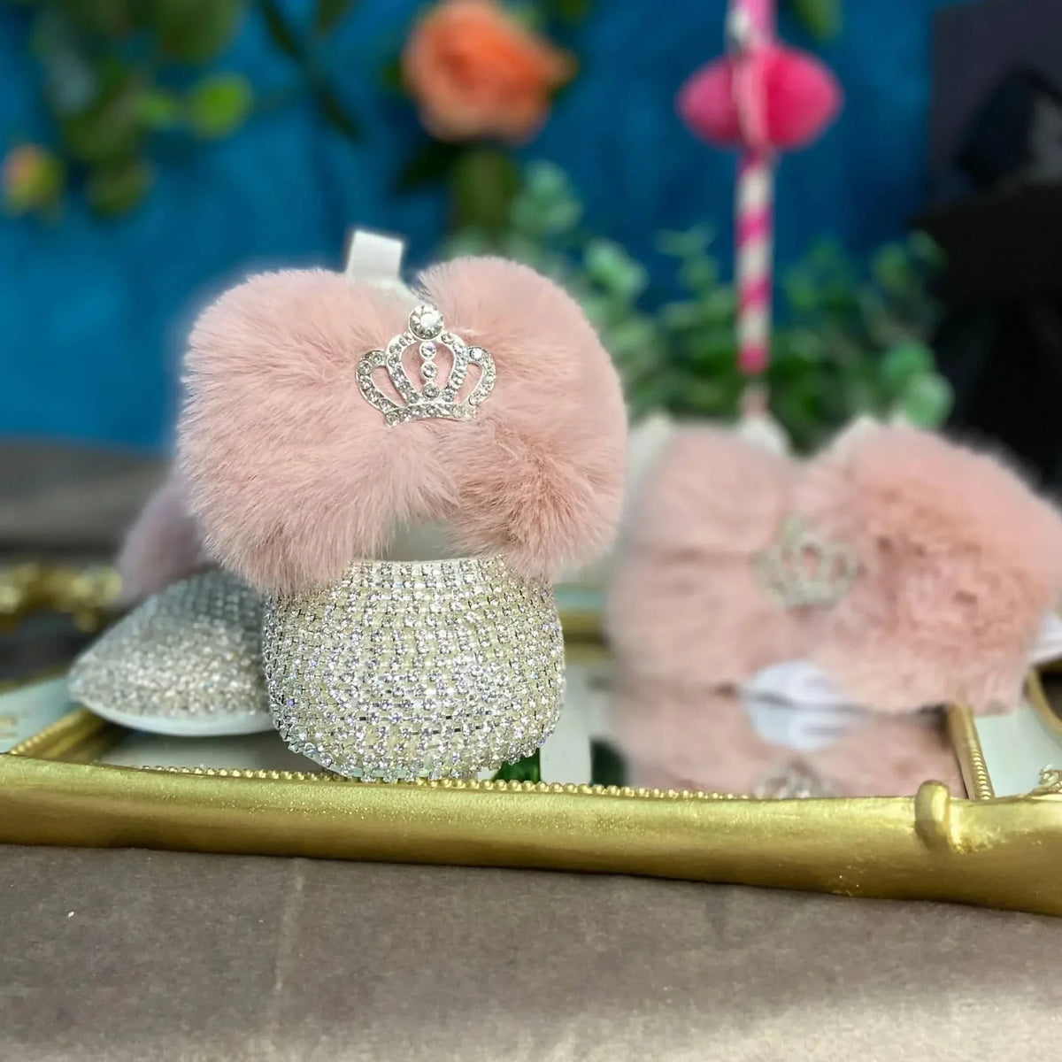 Rhinestone Baby Girl Formal Shoes Set with Satin Bows - The Palm Beach Baby