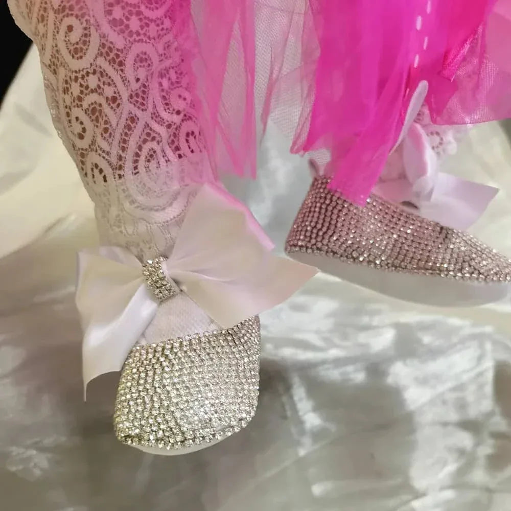 Rhinestone Baby Girl Formal Shoes Set with Satin Bows - The Palm Beach Baby
