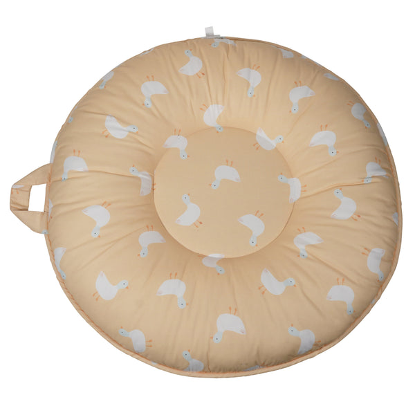 Puddles Whispering Blue toddler floor cushion, perfect for children aged 12 months and up, offers comfort and style for play or relaxation.