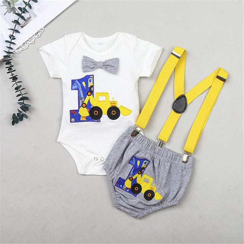 babies and kids Clothing gray car / 6-9M "Dino-mite Birthday Boy" And Other Fun-Themed First Birthday Outfits -The Palm Beach Baby