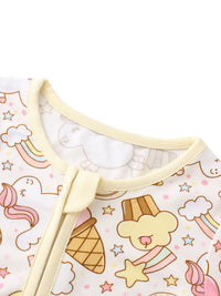 PoshTOT Rainbow Snacks Bamboo Baby Convertible Zippy Romper - The Palm Beach Baby