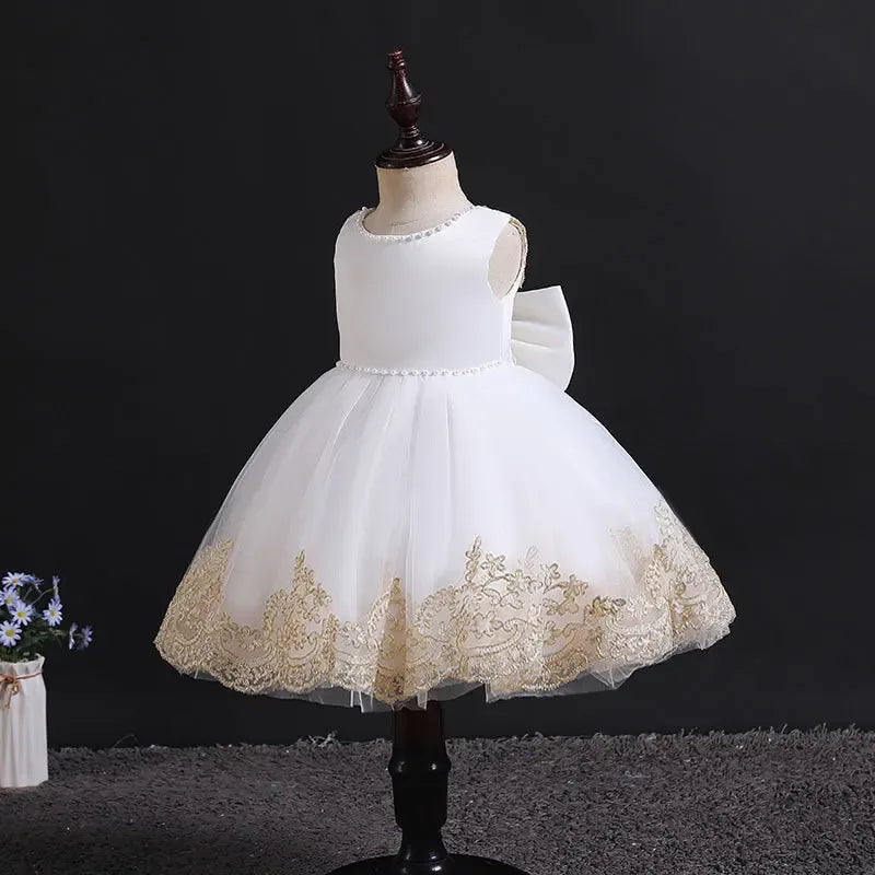 Leah" Elegant Baby Girl Party Dress Detachable Bow | The Palm Beach Baby Leah" Elegant Baby Girl Party Dress Detachable Bow | The Palm Beach Baby