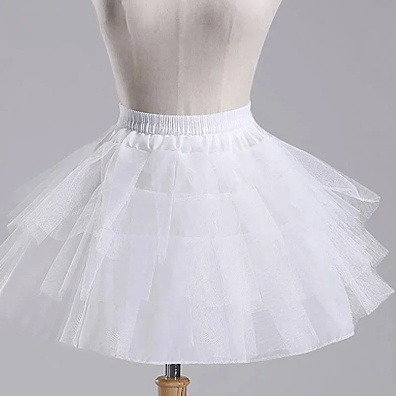 white girls tutu skirt with elastic waistband, layered tulle for toddlers and kids