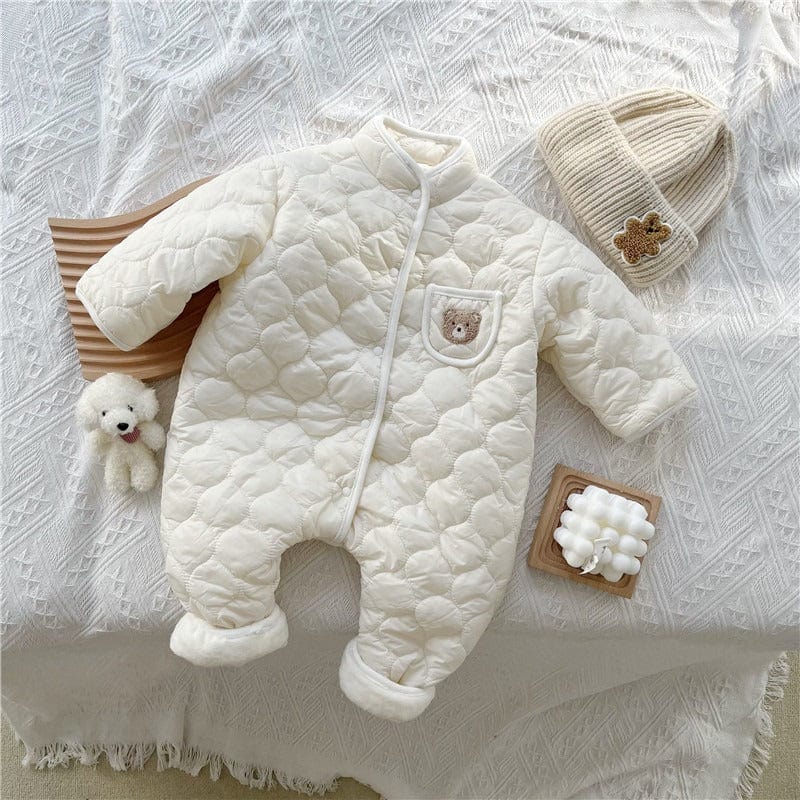 babies and kids clothes "My Little Bear" Quilted Romper and Cap -The Palm Beach Baby