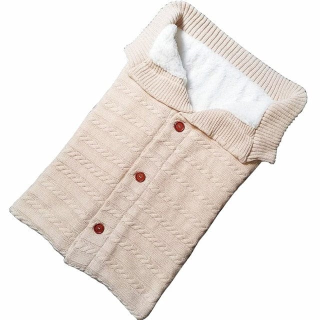 babies and kids clothing Beige Cuddly-Soft Cable Knit Sleeping Envelope -The Palm Beach Baby
