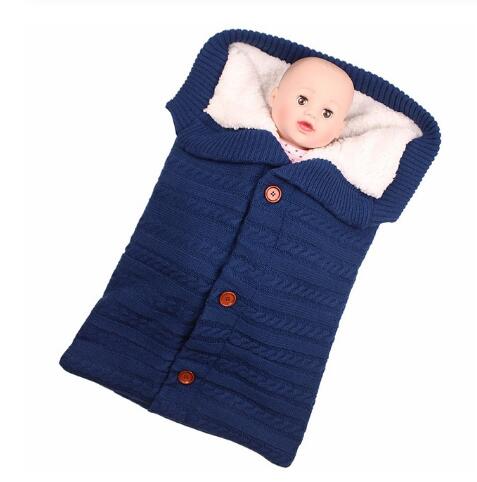 babies and kids clothing Dark Blue Cuddly-Soft Cable Knit Sleeping Envelope -The Palm Beach Baby