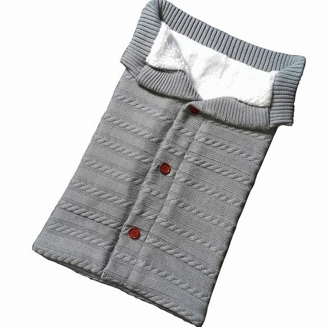 babies and kids clothing Light Grey Cuddly-Soft Cable Knit Sleeping Envelope -The Palm Beach Baby