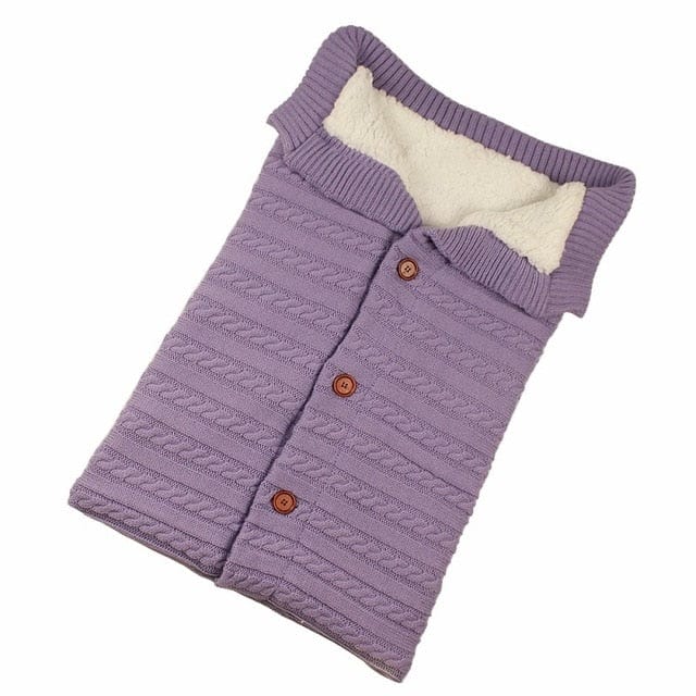 babies and kids clothing Light Purple Cuddly-Soft Cable Knit Sleeping Envelope -The Palm Beach Baby