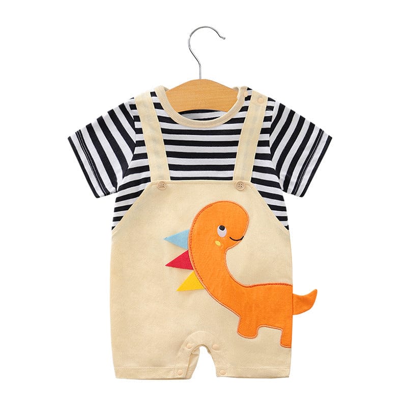 babies and toddlers clothes 3289 Orange Red Dinosaur / 59cm "Ano-Mania" Animal Print Rompers -The Palm Beach Baby