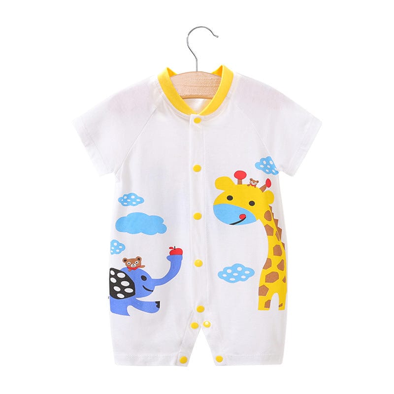 babies kids clothes 2264 Animal World / 59cm "Animal Cutie" Animal-Themed Short-Sleeved Romper -The Palm Beach Baby