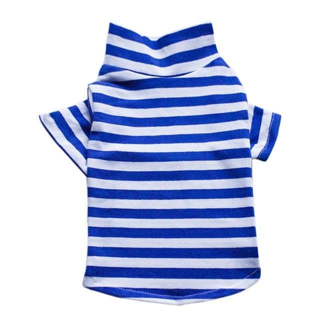 Pet Clothing Blue / S "Stripe Cutie" Turtleneck Pet Shirt - 4 Colors -The Palm Beach Baby