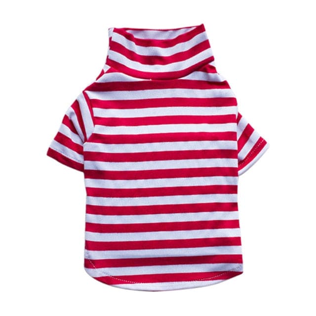 Pet Clothing Red / S "Stripe Cutie" Turtleneck Pet Shirt - 4 Colors -The Palm Beach Baby