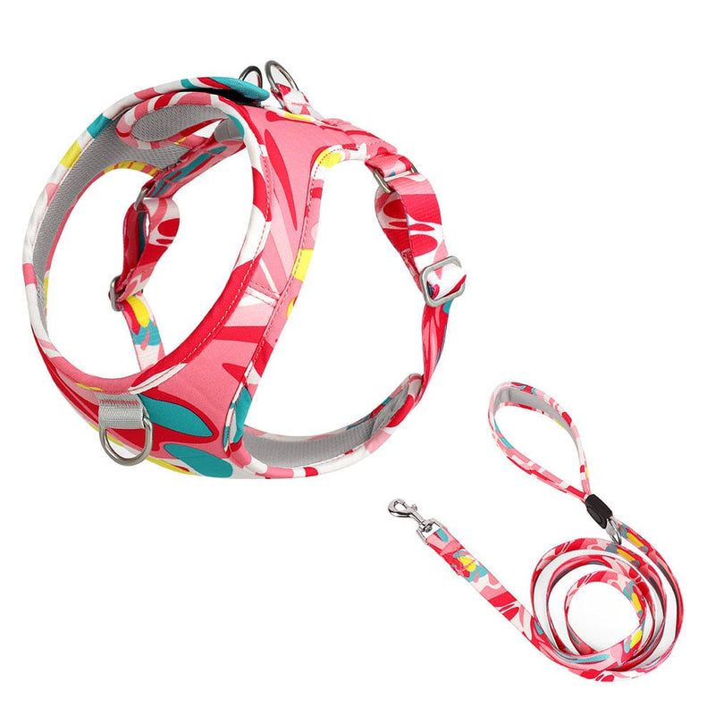 pet harness and leash Camo Red chest strap + rope / XS Fun Tropical Harness and Matching Leash -The Palm Beach Baby