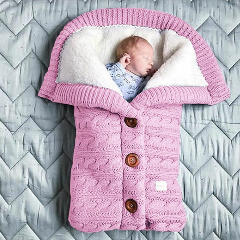 babies accessories Sleeping Bag - Baby Pink / 70*40cm Cozy Warm Knitted Infants Sleeping Envelope -The Palm Beach Baby
