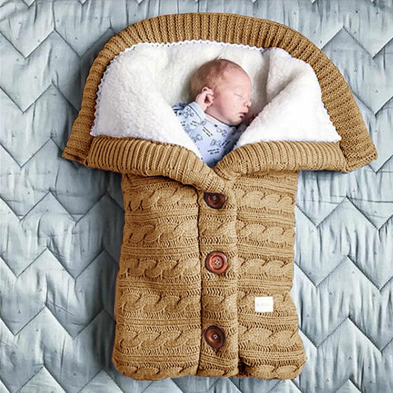 babies accessories 3 Button Sleeping Bag - Khaki / 70*40cm Cozy Warm Knitted Infants Sleeping Envelope -The Palm Beach Baby