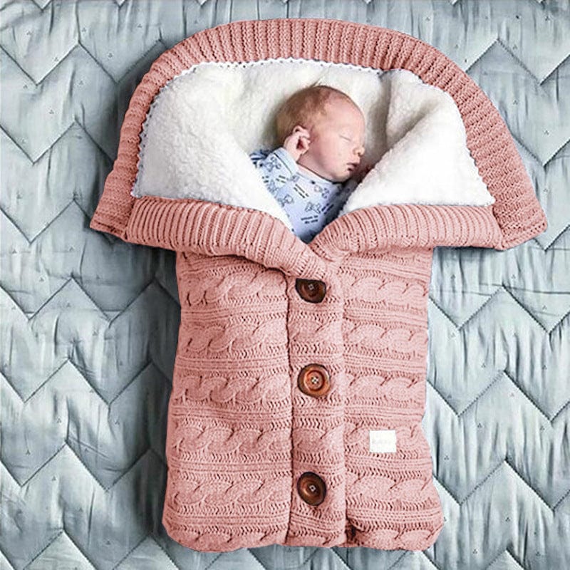 babies accessories 3 Button Sleeping Bag - Pink / 70*40cm Cozy Warm Knitted Infants Sleeping Envelope -The Palm Beach Baby