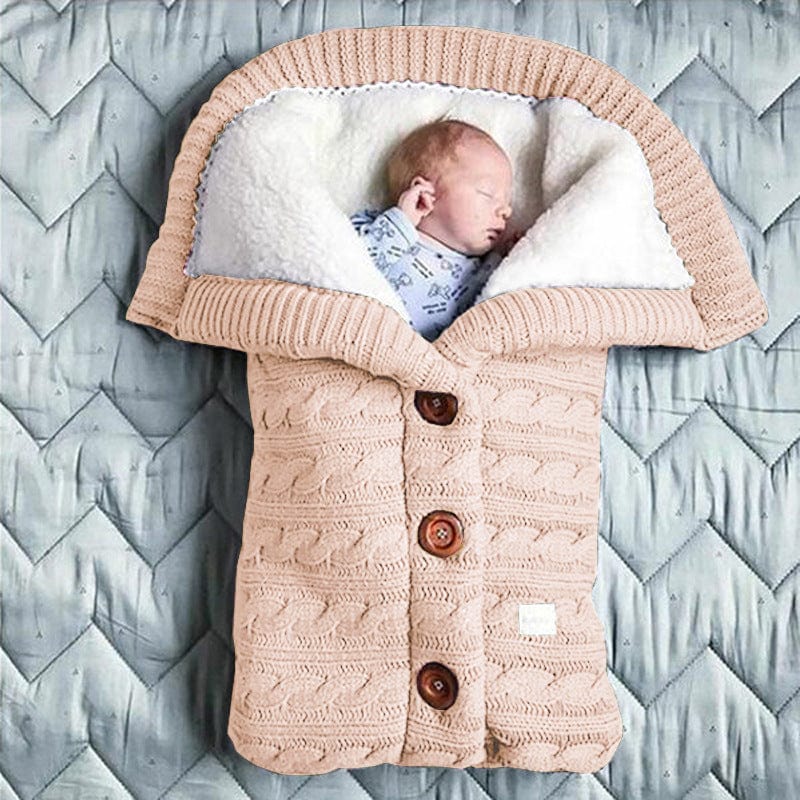 babies accessories Button Sleeping Bag Light Pink / 70*40cm Cozy Warm Knitted Infants Sleeping Envelope -The Palm Beach Baby