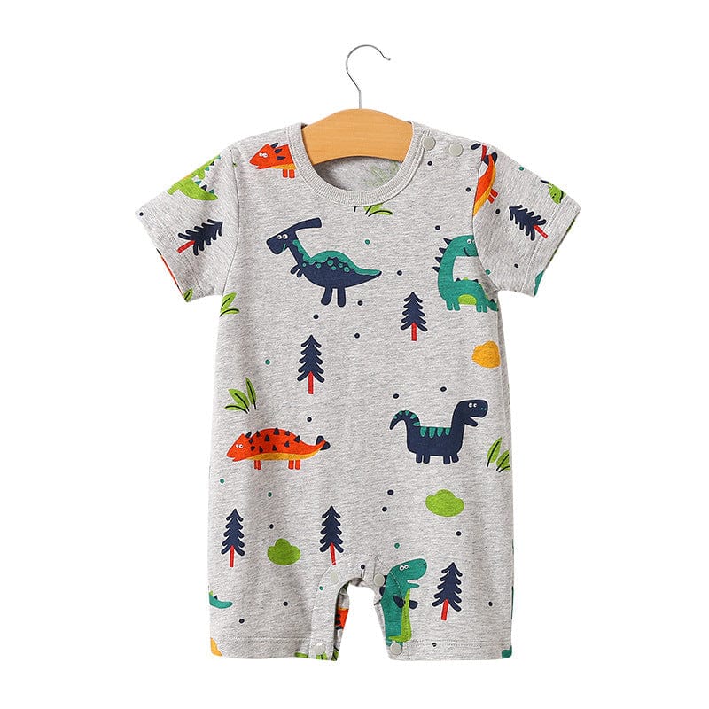 babies and toddlers clothes 1976 Grey Dinosaur / 59cm "Ano-Mania" Animal Print Rompers -The Palm Beach Baby