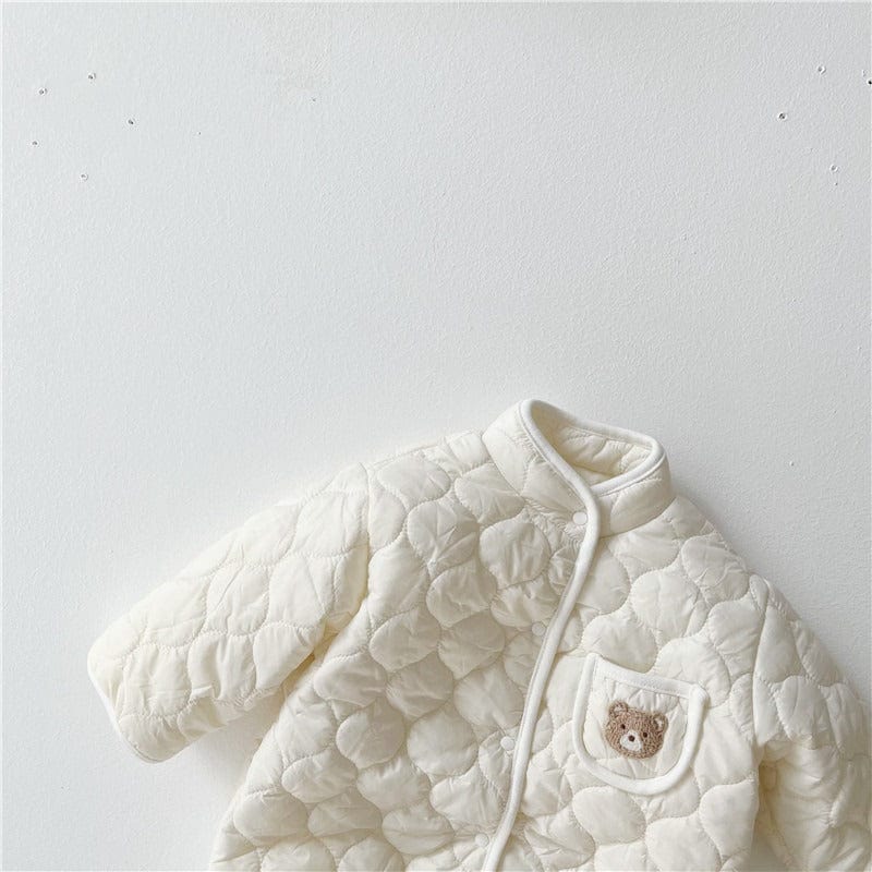 babies and kids clothes "My Little Bear" Quilted Romper and Cap -The Palm Beach Baby