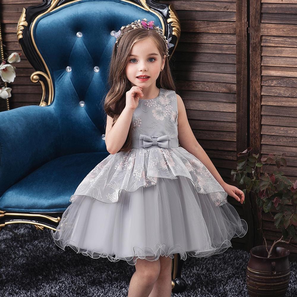 babies and kids Clothing gray / 2T The "Elegant in Lace" Girls Party Dress -The Palm Beach Baby