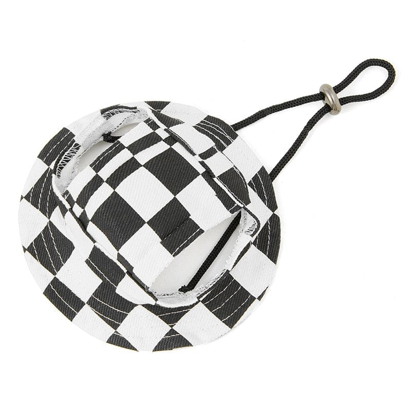 pet accessories Black / S Checkered Pet Bucket Hat -The Palm Beach Baby